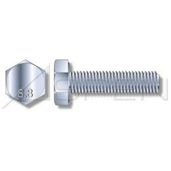 Aspen Fasteners ASMMB0327428 Metric DIN 933 M6 x 28 Hex Head Cap Screw with Full Thread, 8.8 Steel - Plain - 1800 Piece