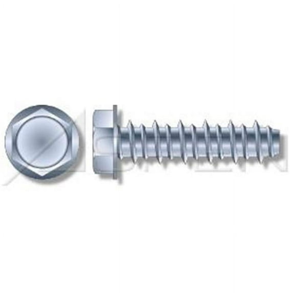 Aspen Fasteners No.10 x 0.375 in. Hex Indented Washer No Slot Full Thread Hi-Lo Self-Tapping Sheet Metal Screws - Steel - Zinc Plated - 24000 Pieces