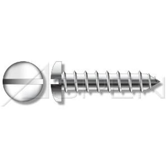 Aspen Fasteners No.10 x 0.75 in. Pan Slotted Self Tapping Screws - 18-8 Stainless Steel - 4800 Pieces