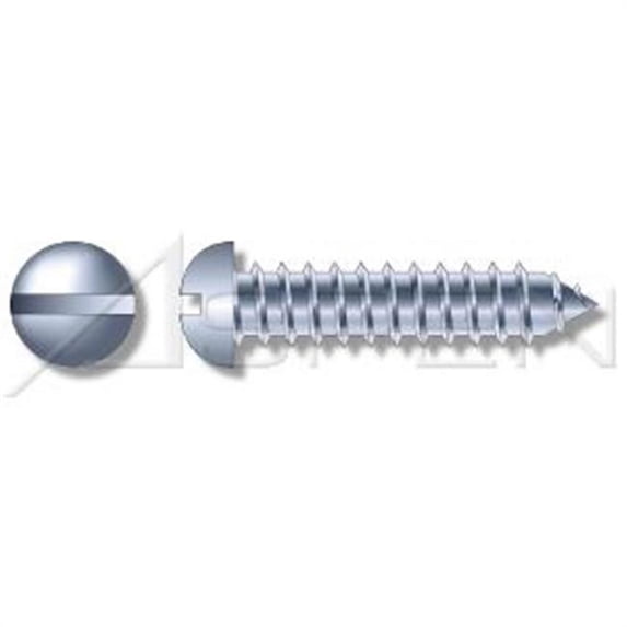 Aspen Fasteners No.4 x 0.375 in. Type A Round Head Slotted Drive Self-Tapping Screws - 304 18-8 Stainless Steel - 5000 Pieces