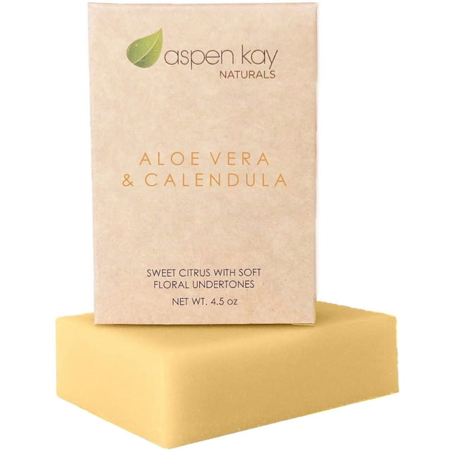 Aspen Kay Naturals Handmade Aloe Vera & Calendula Soap for Face & Body