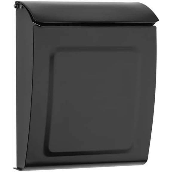Aspen™ Locking, Vertical Wall-Mounted Mailbox for Outside, Modern Metal Galvanized Steel Small Mail Box with Lock and Key Drop Box, Black