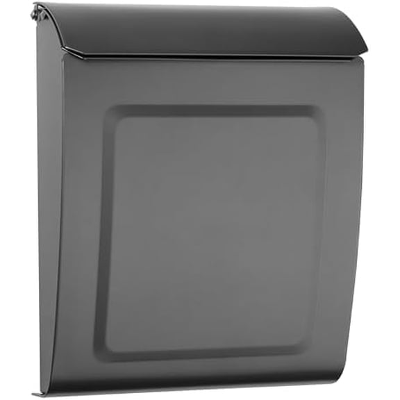 Aspen™ Locking, Vertical Wall-Mounted Mailbox for Outside, Modern Metal Galvanized Steel Small Mail Box with Lock and Key Drop Box, Graphite