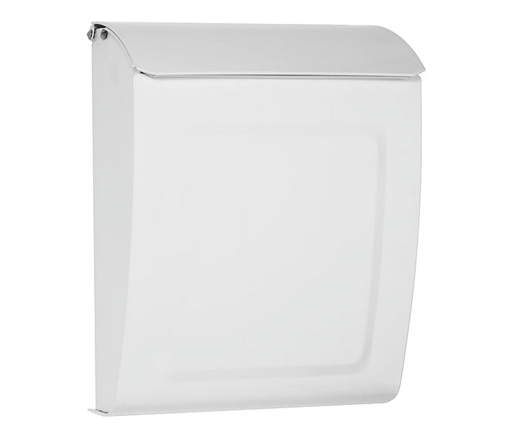 Aspen White Small Steel Lockable Wall Mounted Mailbox