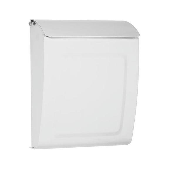 Architectural Mailboxes Aspen™ Locking, Vertical Wall-Mounted Mailbox for Outside, Modern Metal Galvanized Steel Small Mail box with Lock and Key Drop Box, White