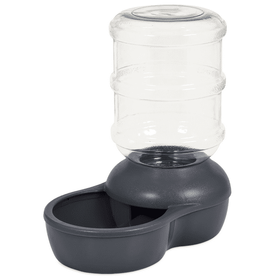 Aspen Pet Lebistro Gravity Waterer Water Bowl Station for Cats and Dogs, 2.5 gallon, Black