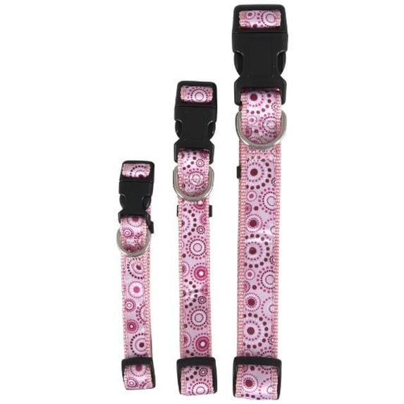 Aspen Pet 11458 Collar For Pets 3/4 By 14 To 20-Inch Dots Pink (Pack of 1)
