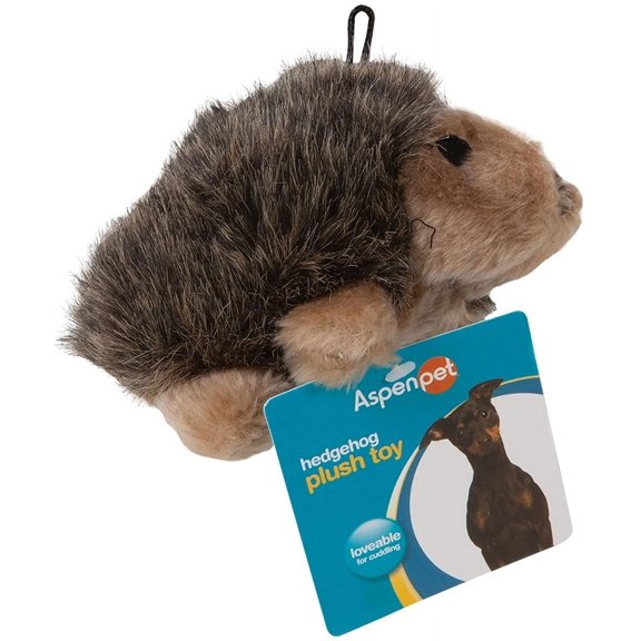Aspen Pet Plush Hedgehog Dog Toy [Dog Plush Toys, Dog Squeak and Crackle Toys, Dog Supplies] Medium - 7 count