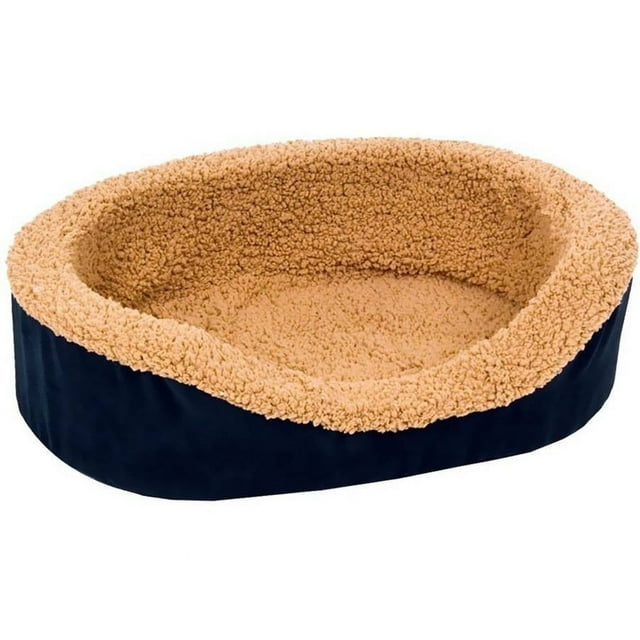 Aspen Pet Plush Suede Oval Lounger Dog Bed, Mini 18", Assorted Colors ...