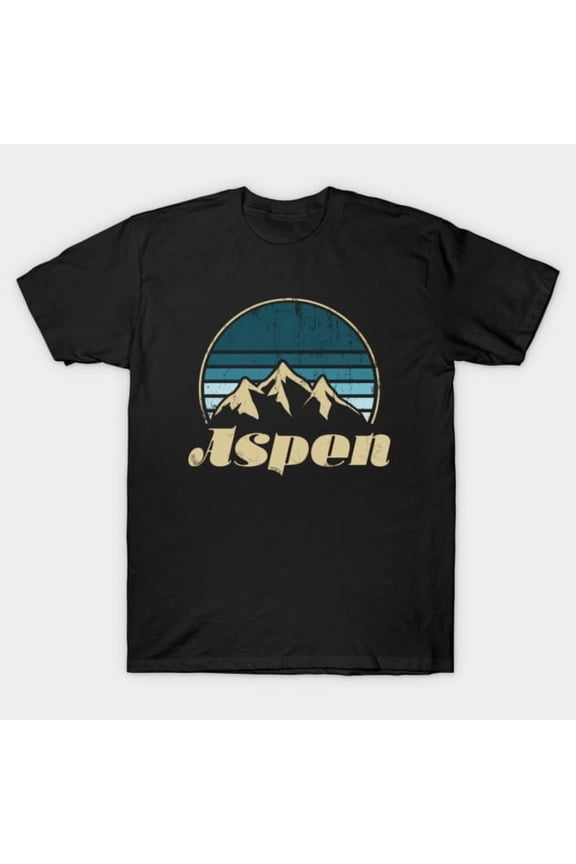Aspen Retro Vintage Mountains Ski Resort Colorado Graphic, H10438 Unisex T-Shirt, Up to 5XL Available