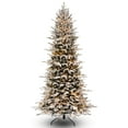 thumbnail image 1 of Jingle Joy Aspen Royale 6 ft Snow Flocked Pre-Lit Artificial Christmas Tree, Warm White LED Lights with 8 Lighting Modes, Metal Base, 1 of 7