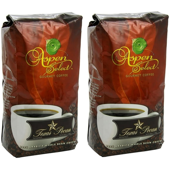 Aspen Select Gourmet Coffee Texas Pecan, Whole Bean, 2.5 Lb ( Pack of 2)