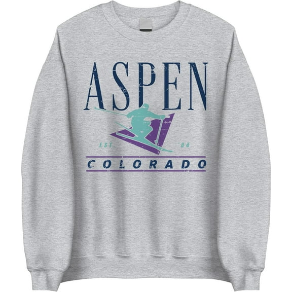 Aspen Ski Sweatshirt - Vintage Crewneck, 90s Style