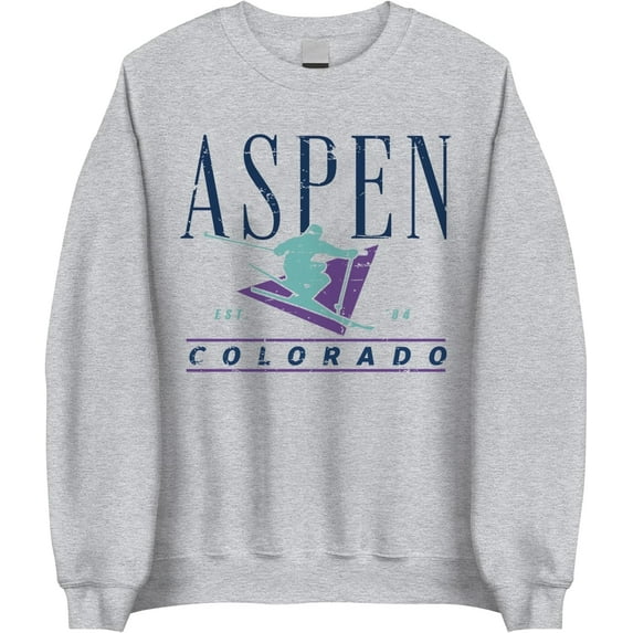 Aspen Ski Sweatshirt - Vintage Crewneck, 90s Style