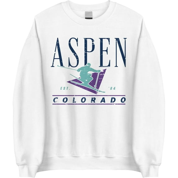 Aspen Ski Sweatshirt - Vintage Crewneck, 90s Style