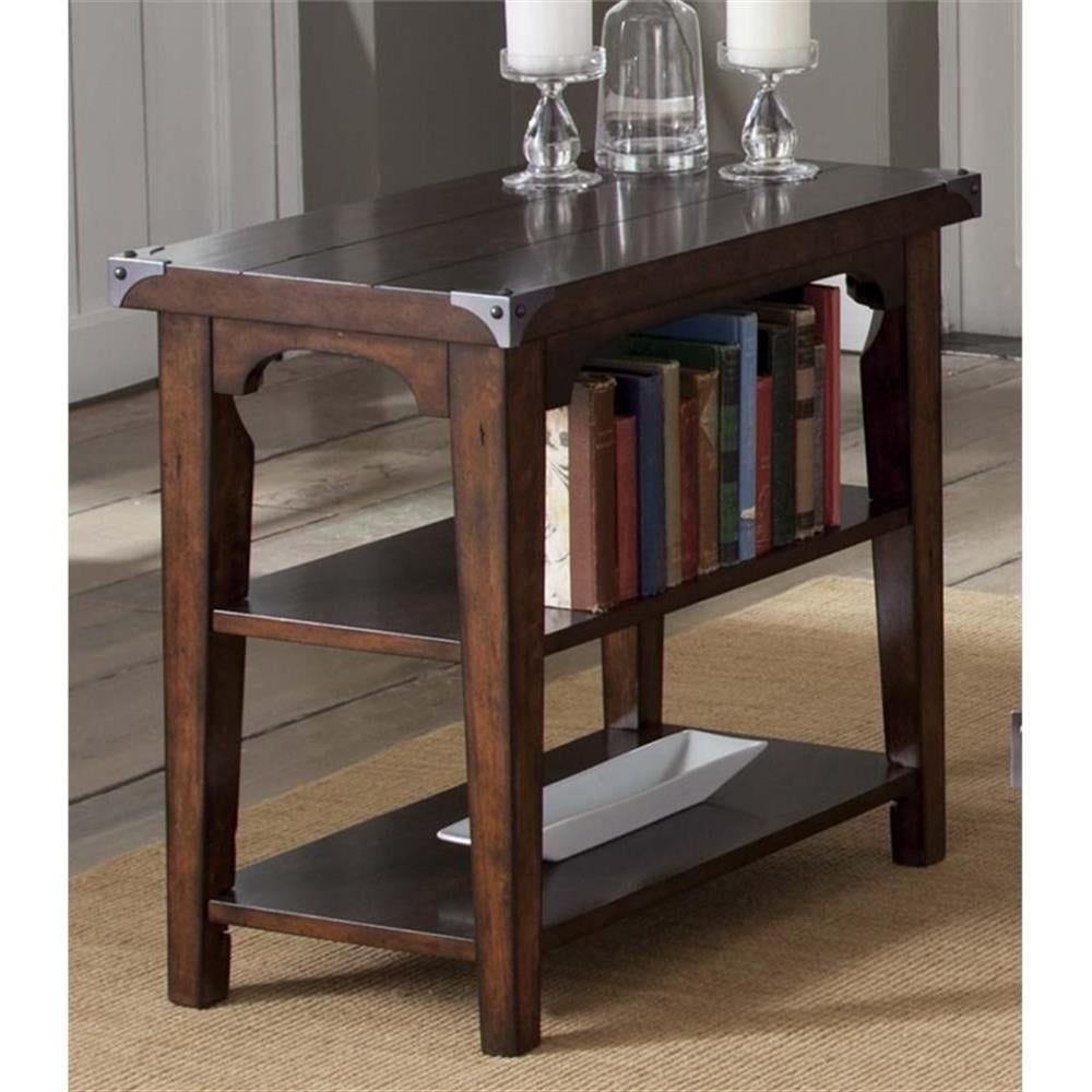 Aspen Skies Medium Brown Wood and Metal Side Table with Storage