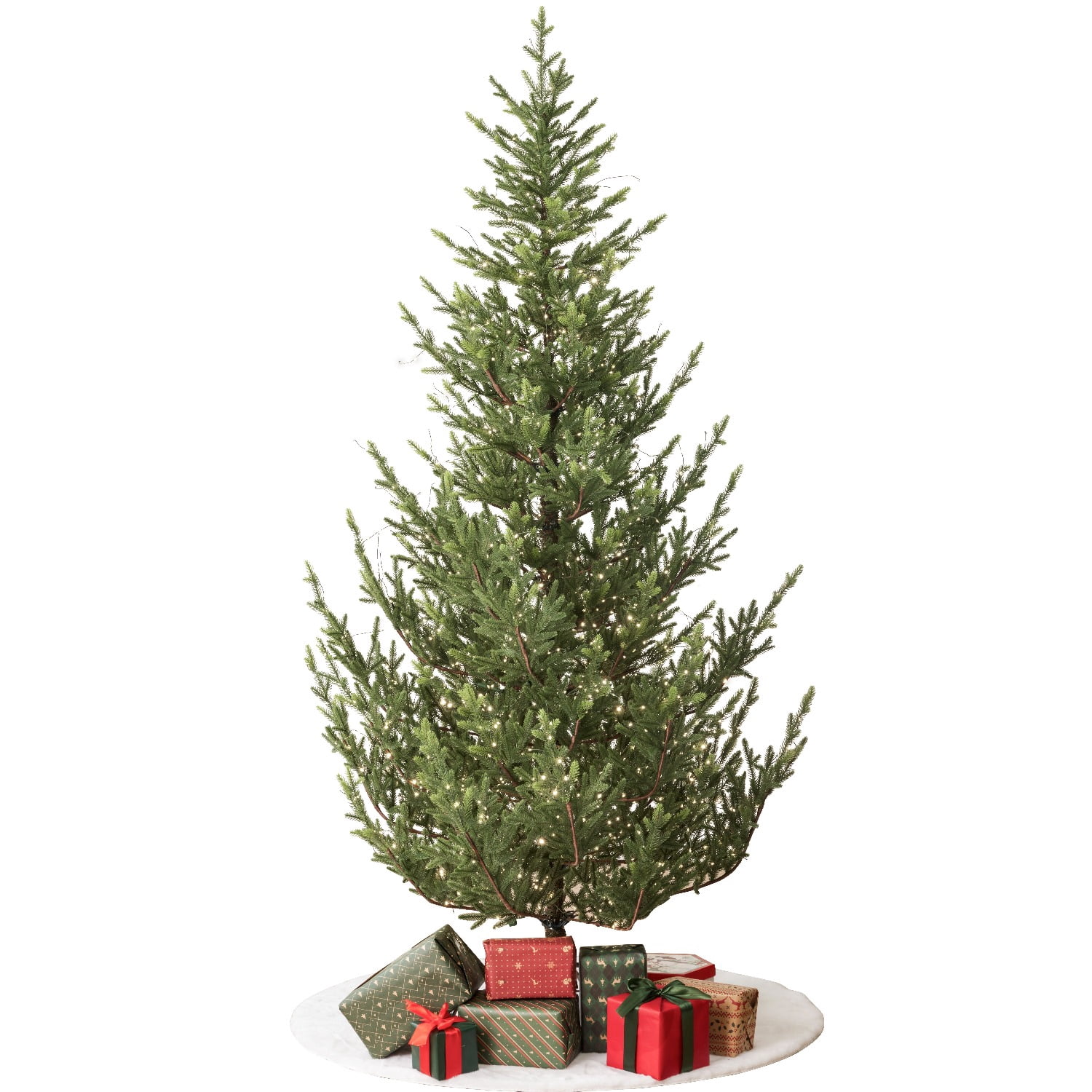 Aspen Slim Fir 6.5ft Christmas Tree Pre-Lit Artificial with 3,250 ...