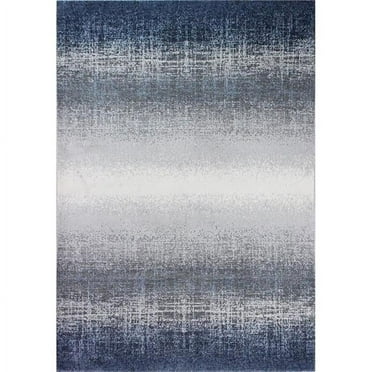 Aspen Transitional Polypropylene & Polyester Power Loom Area Rug - Ivory & Blue - 3 ft. 6 in. x 5 ft. 6 in.