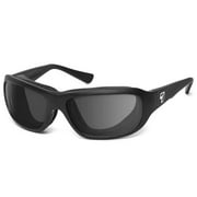 Aspen Wind Blocking Padded Foam Photochromic Sunglasses for Outdoors, 100% UVA + UVB Protection, Matte Black Frame/Clear to Dark Gray Lens