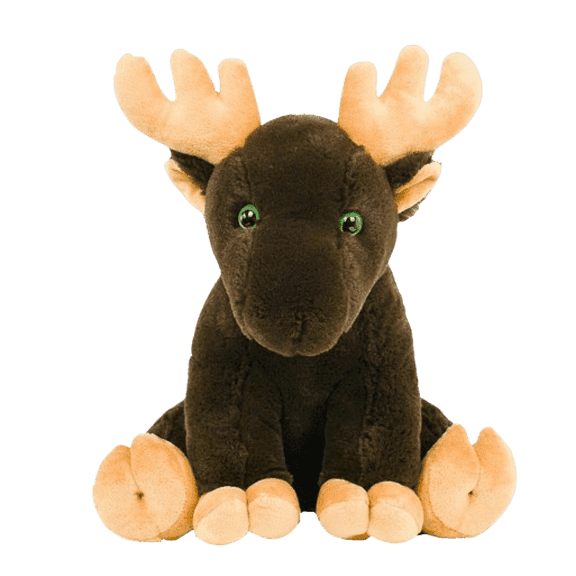 Plush Gear Aspen the Brown Moose 16" Soft Stuffed Moose Toy for Kids, Woodland Animal Plush Gift