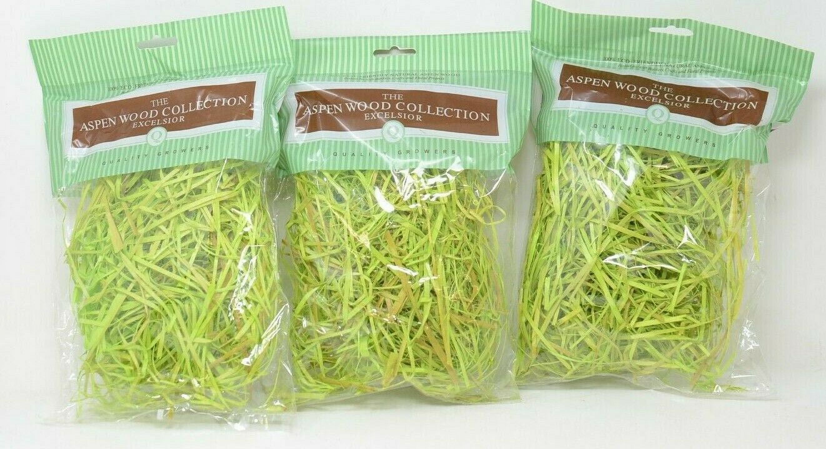 Aspenwood Small Easter Grass Basket Filler in Chartreuse (3 Pack