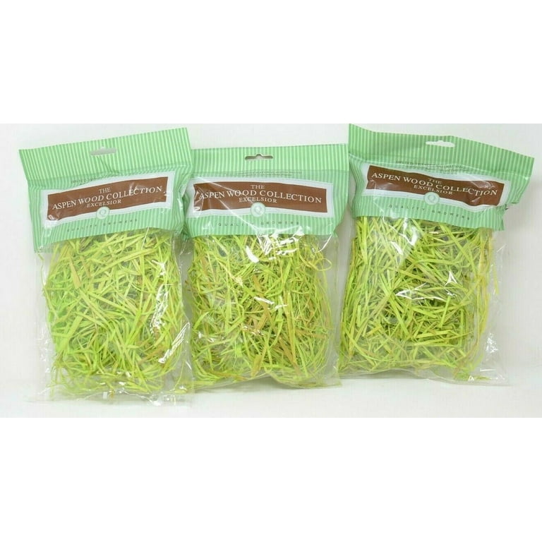 Aspenwood Small Easter Grass Basket Filler in Chartreuse (3 Pack)