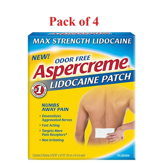 ASPERCREME Lidocaine Patches 5 ea (Pack of 4)