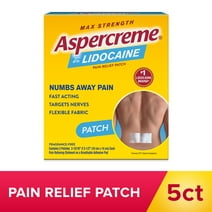 Aspercreme Max Strength Topical Pain Reliever Patches, Numbing Joint Pain Cream and Muscle Rub Alternative, 4% Lidocaine, 5 Count