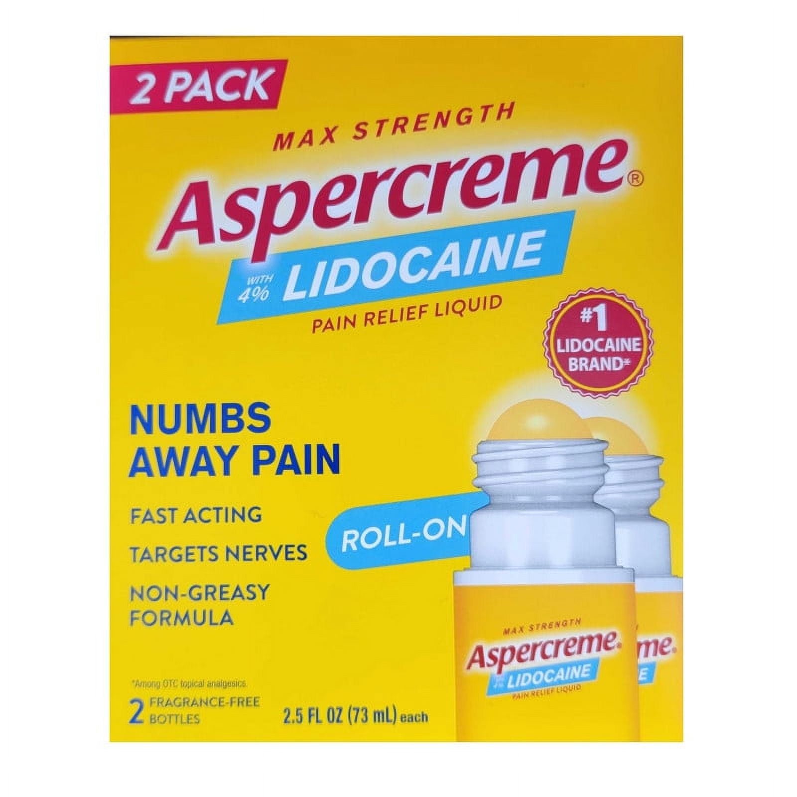 Aspercreme Max Strength with Lidocaine No Mess Roll On 2.5 oz 2