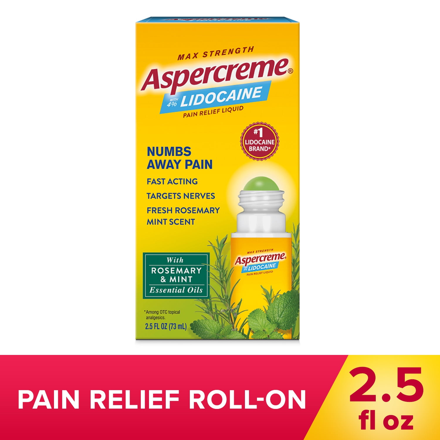  A+Health Pain Relief Roll-On Liquid, Lidocaine 4%, Odor Free,  Maximum Strength Pain + Itch Relief with Aloe, Made in USA, 2.5 fl Ounces :  Health & Household