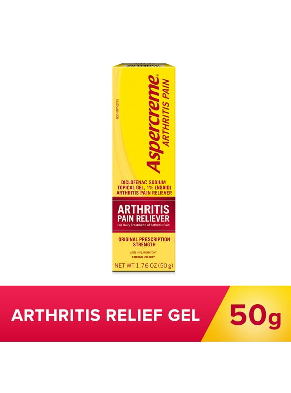 Aspercreme Prescription Strength Arthritis Pain Reliever Gel, Topical Diclofenac Sodium Cream for Pain Relief, 1.76 oz