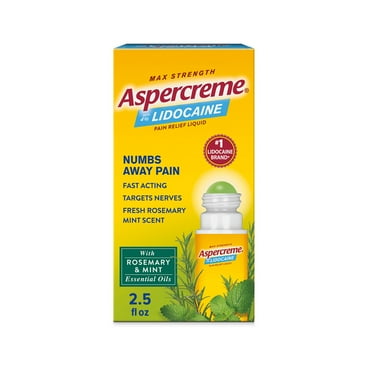 Aspercreme Roll-On with 4% Lidocaine , Rosemary & Mint, 2.5 oz.