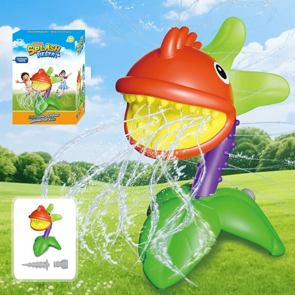 Aspersor giratorio infantil con forma de flor caníbal para exteriores, juguete de agua para s, ideal para el baño en verano. toys gifts