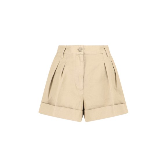 Aspesi Beige Cotton Linen Shorts (Women's)