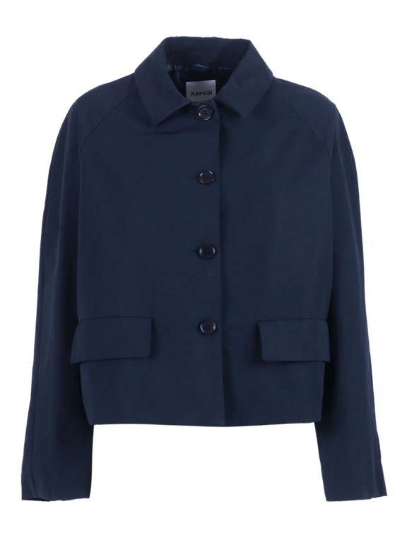 Boxy Cropped Flap Pocket Jacket (Women's)