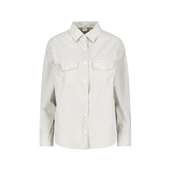 Aspesi Neutral Classic Collar Snap Button Shirt (Women's)
