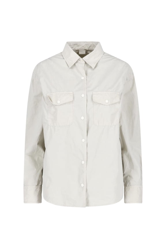 Neutral Classic Collar Snap Button Shirt (Women's)