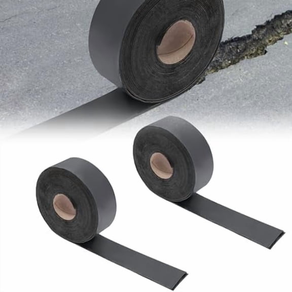 Asphalt Crack Filler Tape, 2 Rolls 4IN X 50FT Self-Adhesive Pavement Tape, Driveway Crack Sealer 2.5mm Thickness for Parking Roof Asphalt Cement Road (Black)$$Tools & Hardware Other