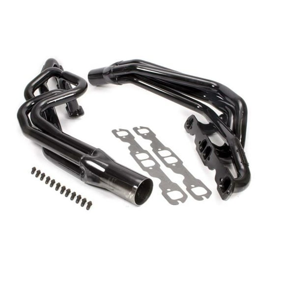 Asphalt Late Model Crate Motor Headers - Small Block Chevy Vortec Fast Burn - 1.62 in. Tubes - 3 x 8 in. Collectors