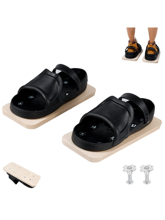 Asphalt Paving Shoes for Men, Lightweight EVA Asphalt Work Boots with 0.7-Inch Wooden Sole, Quick Release Buckle, Fits US Size 9-11