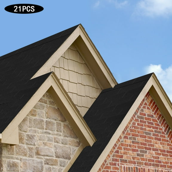 Asphalt Shingles Roof Tiles, 21Pcs Asphalt Roof Shingles (Black)