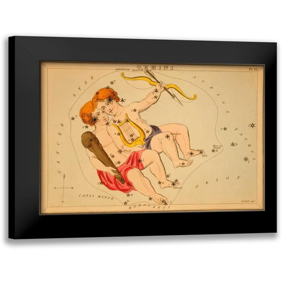 Aspin, Jehoshaphat 14x11 Black Modern Framed Museum Art Print Titled - Gemini, 1825