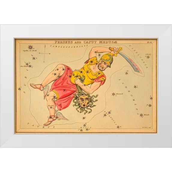 Aspin, Jehoshaphat 14x11 White Modern Wood Framed Museum Art Print Titled - Perseus and Caput Medusæ, 1825