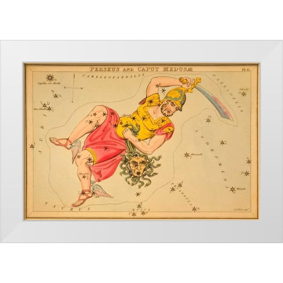Aspin, Jehoshaphat 18x13 White Modern Wood Framed Museum Art Print Titled - Perseus and Caput Medusæ, 1825