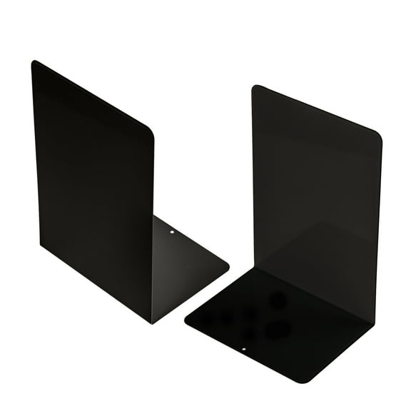 Aspire 1 Pair Metal Bookends, "L" Shape Metal Bookends for Heavy Books, Black Desk Book Holder for Shelves, Book Organizer
