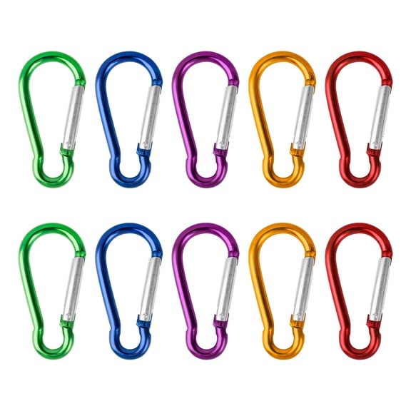 Aspire 10 Pack Carabiners Clip Metal Gourd-Shaped, 3-Inch Carabiner for Keychain Aluminum Spring Snap Clips Assorted