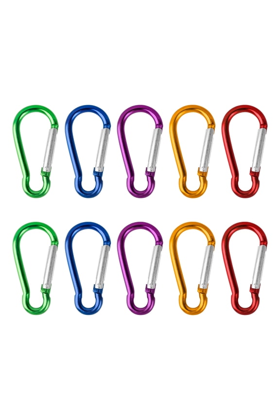 10 Pack Carabiners Clip Metal Gourd-Shaped, 3-Inch Carabiner for Keychain Aluminum Spring Snap Clips Assorted