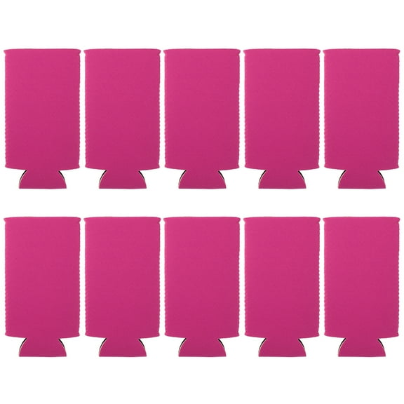 Aspire 10 Pcs Blank Neoprene Collapsible Slim Can Cooler Sleeves Fit 12oz Beer Slim Can Energy Drink