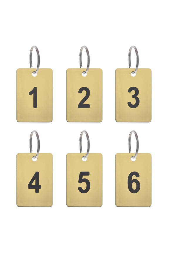 100 Pcs Numbered Key Tag, 1 to 100 Engraved Number Discs Table Tags for Restaurants (Golden)