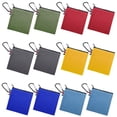 thumbnail image 1 of Aspire 12 Pack Coin Purse with Carabiner, Cotton Canvas Pouch 4-1/4 x 4-1/4 Inches - Mixed Colors, 1 of 6